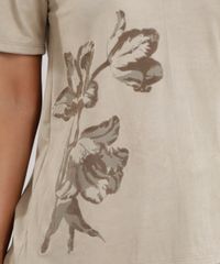 Blusa-em-Suede-com-Estampa-Floral-Kaki-8655737-Kaki_4