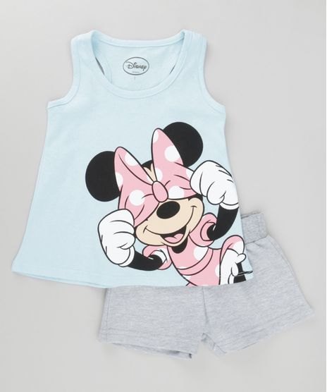 Conjunto-Minnie-de-Regata-Azul-Claro---Short-em-Moletom-Cinza-Mescla-8603650-Cinza_Mescla_1