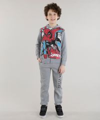 Blusao-Homem-Aranha-em-Moletom-de-Algodao---Sustentavel-Cinza-Mescla-8470106-Cinza_Mescla_3