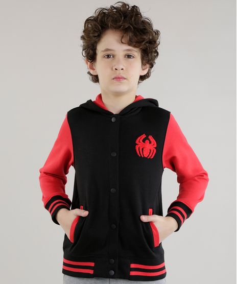 Blusao-Homem-Aranha-em-Moletom-de-Algodao---Sustentavel-Preto-8470112-Preto_1