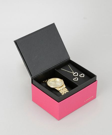 Kit-de-Relogio-Analogico-Lince-Feminino---Colar---Brinco---KT02C2KX-Dourado-8633061-Dourado_1