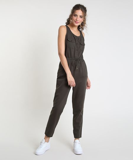 Macacao-de-Sarja-Feminino-com-Bolsos-Sem-Manga-Verde-Escuro-9856236-Verde_Escuro_1