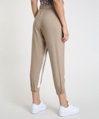 Calca-Feminina-Jogger-com-Recorte-e-Bolsos-Bege-Escuro-9938546-Bege_Escuro_2