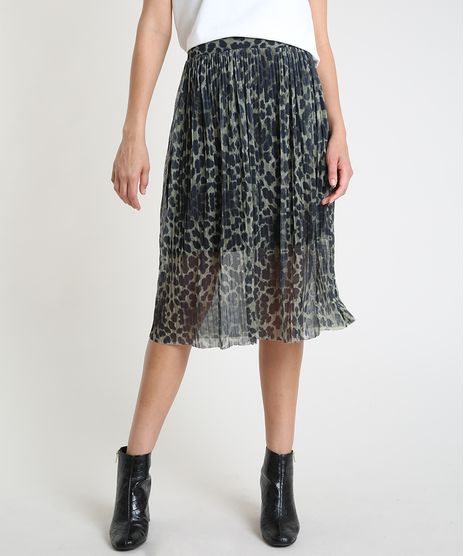 Saia-Feminina-Midi-em-Tule-Estampada-Animal-Print-Onca-Verde-9925477-Verde_1