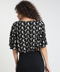 Blusa-Feminina-Bluse-Estampada-de-Margaridas-Manga-Ampla-Decote-Redondo-Preta-9912181-Preto_2
