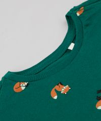 Camiseta-Infantil-Estampada-de-Raposa-com-Bolso-em-Suede-Manga-Curta-Verde-9871523-Verde_5