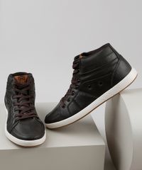 Tenis-Masculino-Ollie-Cano-Alto-com-Recortes-Marrom-Escuro-9904662-Marrom_Escuro_1