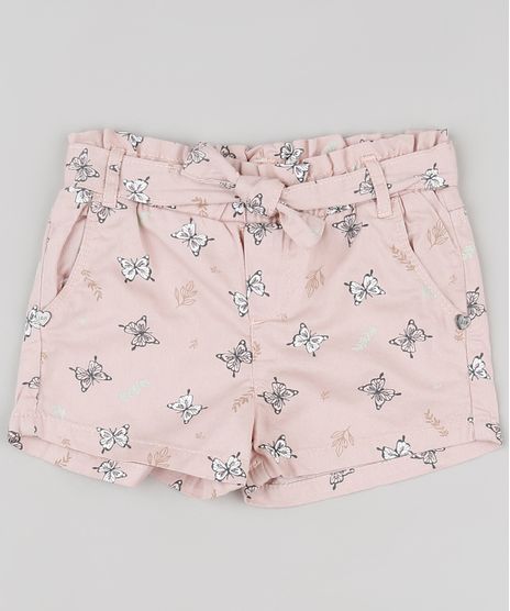 Short-de-Sarja-Infantil-Clochard-Estampado-de-Borboletas-com-Faixa-para-Amarrar-Rose-9894178-Rose_1