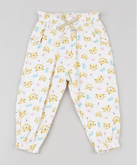 Calca-Infantil-Estampada-de-Onca-com-Laco-Bege-Claro-9894491-Bege_Claro_1