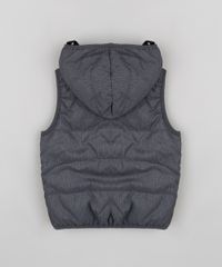 Colete-Infantil-Puffer-com-Capuz-e-Bolsos-Cinza-Mescla-Escuro-9781013-Cinza_Mescla_Escuro_2