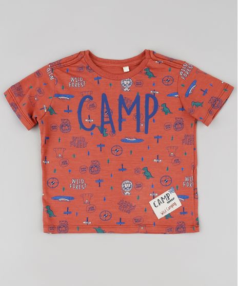 Camiseta-Infantil-Estampada--Camp--Manga-Curta-Coral-9871524-Coral_1