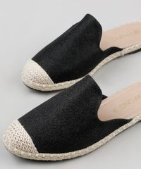 Mule-Feminino-Via-Uno-Bico-Redondo-com-Corda-e-Lurex-Preto-9917425-Preto_3
