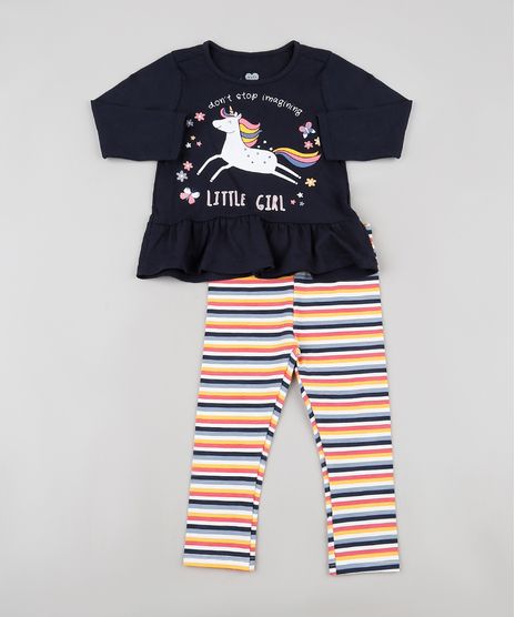 Conjunto-Infantil-de-Blusa-Unicornio-Manga-Longa-Azul-Marinho---Calca-Legging-Listrada-Multicor-9927031-Multicor_1