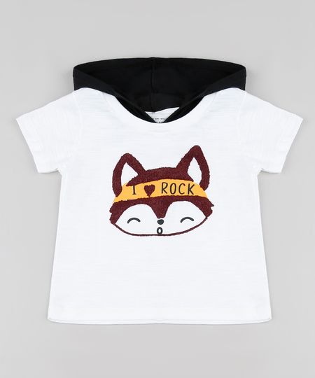Camiseta-Infantil-Raposa--I-Love-Rock--com-Capuz-Manga-Curta-Branca-9879827-Branco_1