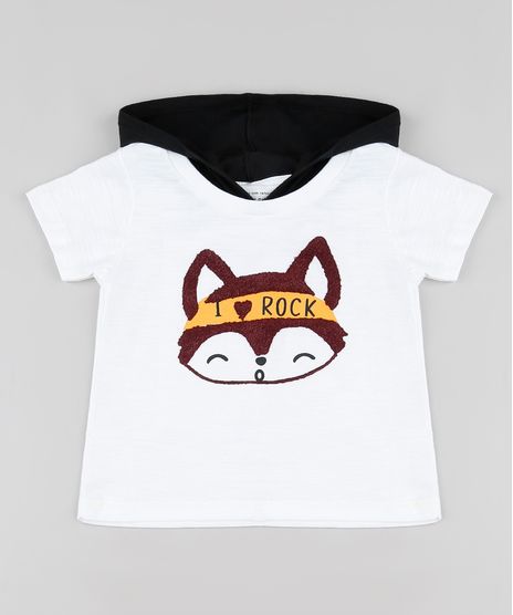 Camiseta-Infantil-Raposa--I-Love-Rock--com-Capuz-Manga-Curta-Branca-9879827-Branco_1