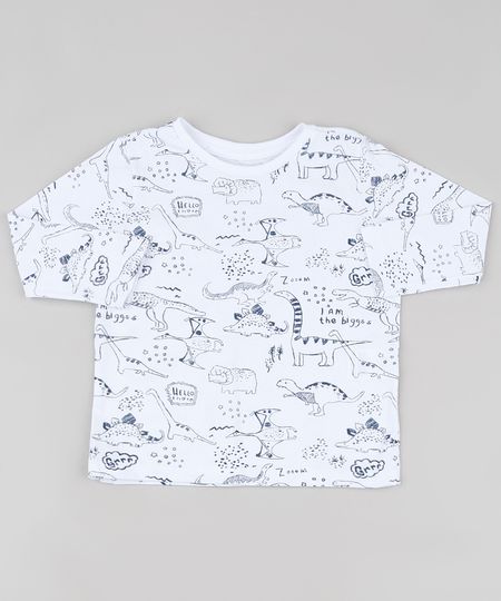 Camiseta-Infantil-Estampada-de-Dinossauros-Manga-Longa-Branca-9917811-Branco_1