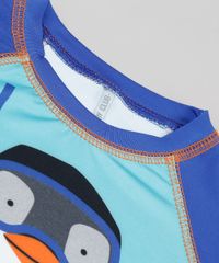 Camiseta-de-Praia-Infantil-Raglan-Pinguim-Manga-Longa-com-Protecao-UV50--Azul-Royal-9888620-Azul_Royal_4