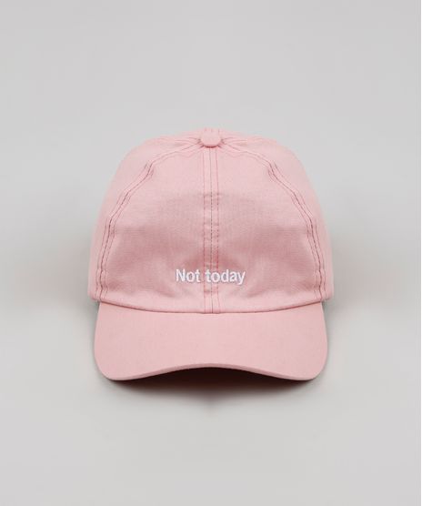 Bone-Masculino-Aba-Curva-com-Bordado--Not-Today--Rosa-9659898-Rosa_1