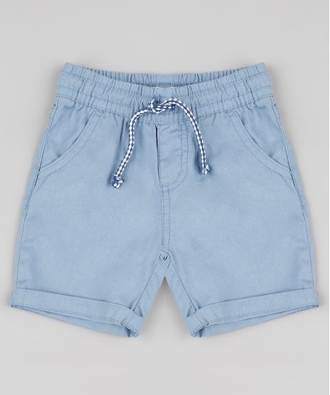 Bermuda-de-Sarja-Infantil-com-Cordao-e-Bolsos-Azul-Claro-9632289-Azul_Claro_1