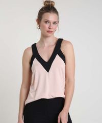 Regata-Feminina-Bicolor-Alca-Larga-Decote-V-Rosa-Claro-9915638-Rosa_Claro_1