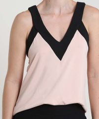 Regata-Feminina-Bicolor-Alca-Larga-Decote-V-Rosa-Claro-9915638-Rosa_Claro_4