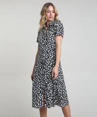 Vestido-Chemise-Feminino-Midi-Estampado-Animal-Print-Manga-Curta-Preto-9906004-Preto_1
