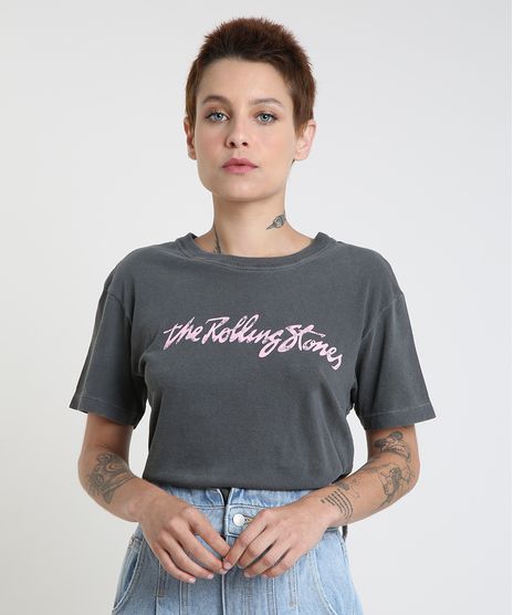 T-Shirt-Feminina-Mindset-de-Banda-The-Rolling-Stones-Manga-Curta-Decote-Redondo-Chumbo-9946194-Chumbo_1