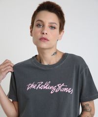 T-Shirt-Feminina-Mindset-de-Banda-The-Rolling-Stones-Manga-Curta-Decote-Redondo-Chumbo-9946194-Chumbo_4