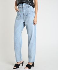 Calca-Jeans-Feminina-Mindset-Carrot-Cintura-Super-Alta-com-Pregas-Azul-Claro-9947044-Azul_Claro_1