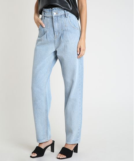Calca-Jeans-Feminina-Mindset-Carrot-Cintura-Super-Alta-com-Pregas-Azul-Claro-9947044-Azul_Claro_1