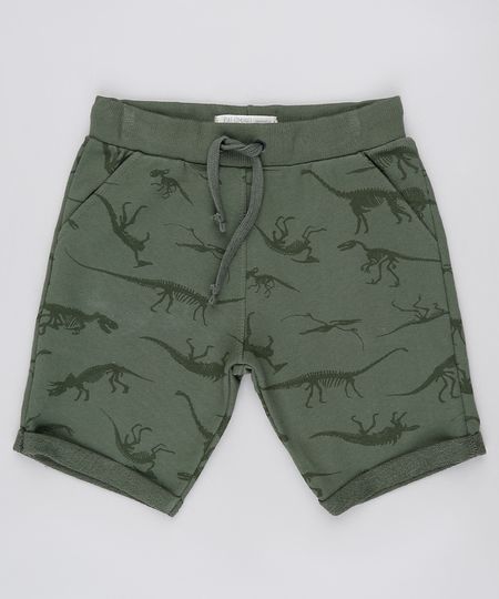 Bermuda-Infantil-Estampada-de-Dinossauros-em-Moletom-com-Bolsos-Verde-Militar-9898913-Verde_Militar_1