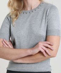 Blusa-Feminina-Basica-com-Aviamento-Metalico-Manga-Curta-Decote-Redondo-Cinza-Mescla-9804203-Cinza_Mescla_4