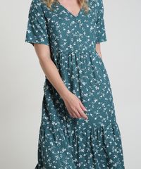 Vestido-Feminino-Midi-Estampado-Floral-Manga-Curta-Verde-Escuro-9906003-Verde_Escuro_4