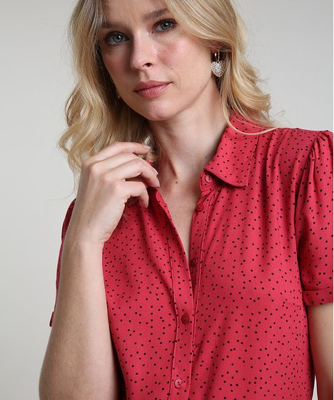 vestido chemise vermelho