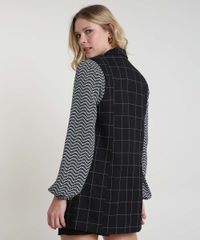 Colete-Feminino-Longo-Alfaiatado-Estampado-Quadriculado-com-Bolsos-Preto-9840790-Preto_2
