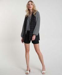 Colete-Feminino-Longo-Alfaiatado-Estampado-Quadriculado-com-Bolsos-Preto-9840790-Preto_3