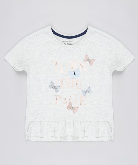 Blusa-Infantil-Borboletas--Turn-the-Page--com-Babado-Manga-Curta-Cinza-Mescla-Claro-9912441-Cinza_Mescla_Claro_1