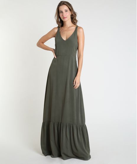 Vestido-Feminino-Mindset-Longo-com-Recorte-Alca-Media-Verde-Militar-9946228-Verde_Militar_1