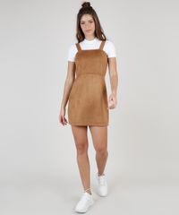Vestido-Feminino-Curto-em-Suede-Alca-Larga-Caramelo-9897711-Caramelo_3