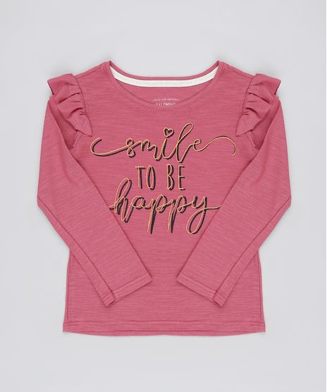 Blusa-Infantil--Smile-to-Be-Happy--com-Bordado-e-Babado-Manga-Longa-Rosa-Escuro-9892338-Rosa_Escuro_1