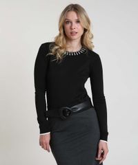 Sueter-Feminino-Basico-em-Trico-com-Perolas-Decote-Redondo--Preto-9804204-Preto_1