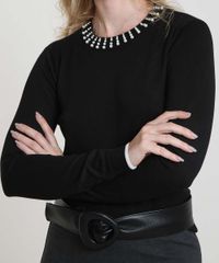 Sueter-Feminino-Basico-em-Trico-com-Perolas-Decote-Redondo--Preto-9804204-Preto_4