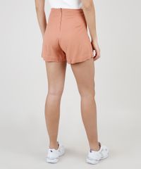 Short-Feminino-Cintura-Super-Alta-com-Pregas-e-Botoes-Laranja-Claro-9920327-Laranja_Claro_2