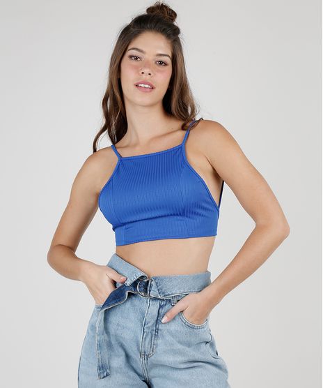 Top-Cropped-Feminino-Frente-Unica-Canelado-Sem-Bojo-Azul-Royal-9508322-Azul_Royal_1