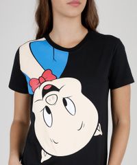 Blusa-Feminina-Gaguinho-Looney-Tunes-Ampla-Manga-Curta-Decote-Redondo-Preta-9904195-Preto_4