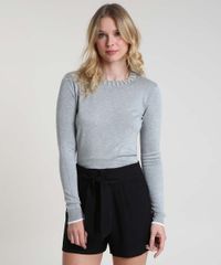 Sueter-Feminino-Basico-em-Trico-com-Perolas-Decote-Redondo--Cinza-Mescla-9804204-Cinza_Mescla_1
