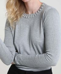 Sueter-Feminino-Basico-em-Trico-com-Perolas-Decote-Redondo--Cinza-Mescla-9804204-Cinza_Mescla_4