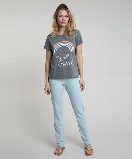 Pijama-Feminino--It-s-All-Great--Manga-Curta-Cinza-Mescla-Escuro-9876308-Cinza_Mescla_Escuro_1