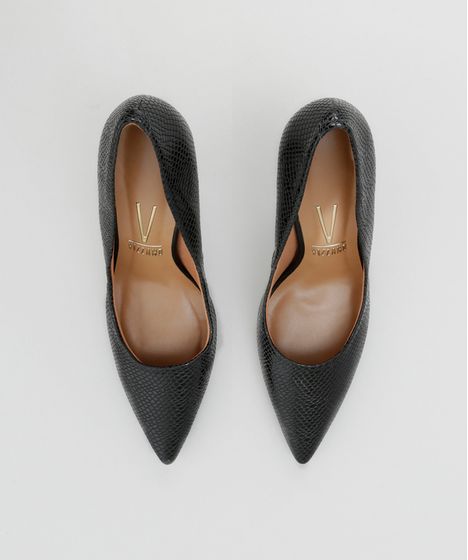 scarpin vizzano texturizado preto