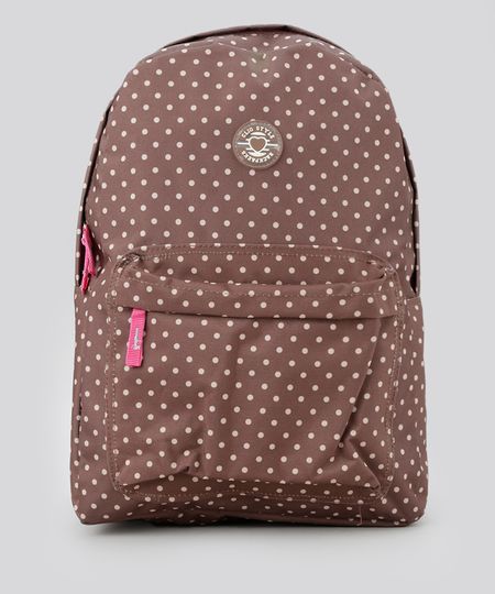 Mochila-Estampada-de-Poa-Marrom-8654650-Marrom_1 Mochila-Estampada-de-Poa-Marrom-8654650-Marrom_1